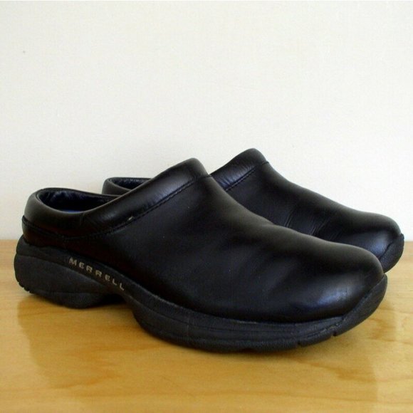 Merrell Shoes - Merrell Womens Jungle Primo Moc Black Leather Mule